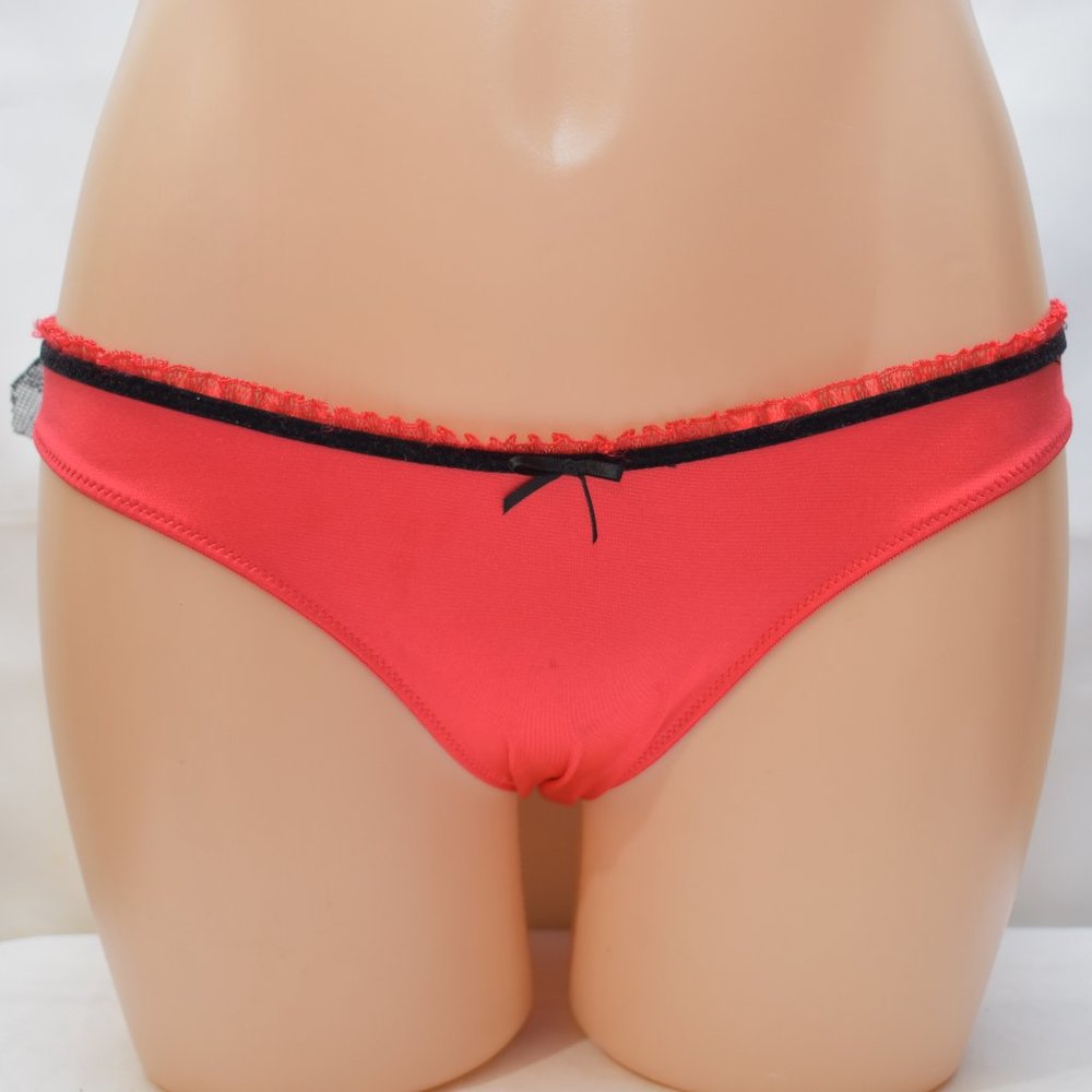 VICTORIA'S SECRET Bikini Brief Panty, Red/Black, S